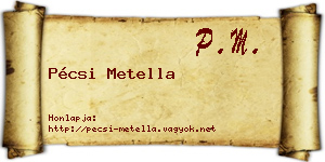 Pécsi Metella névjegykártya